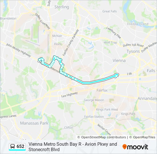 652 Bus Line Map