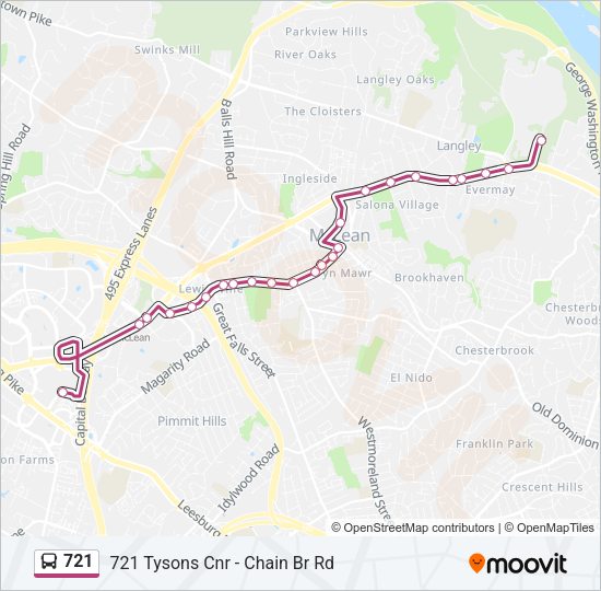 721 Bus Line Map
