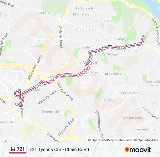 721 Bus Line Map