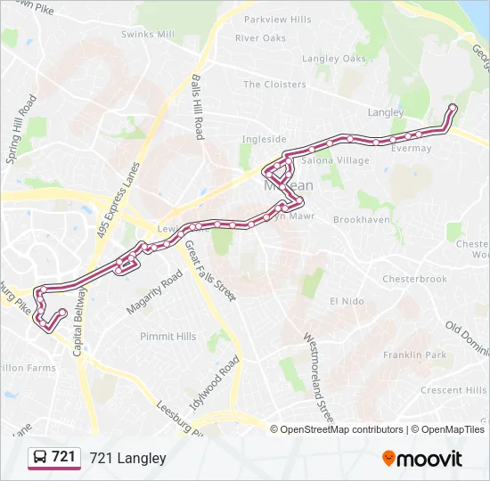 721 Bus Line Map