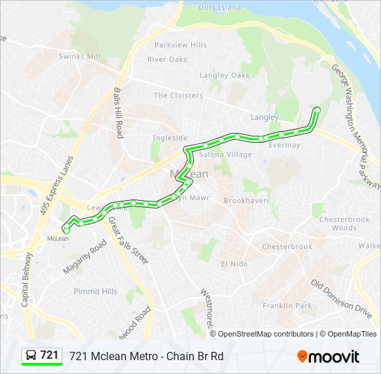 721 bus Line Map