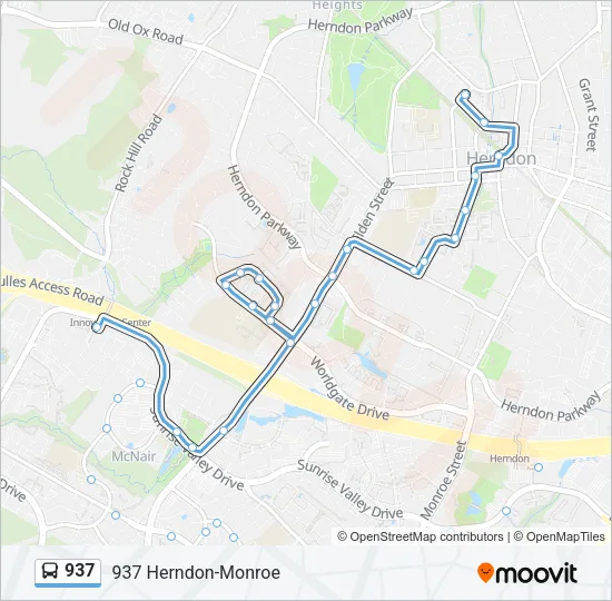 937 Bus Line Map