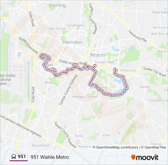 951 Bus Line Map