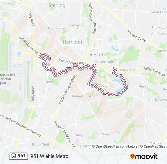 951 Bus Line Map