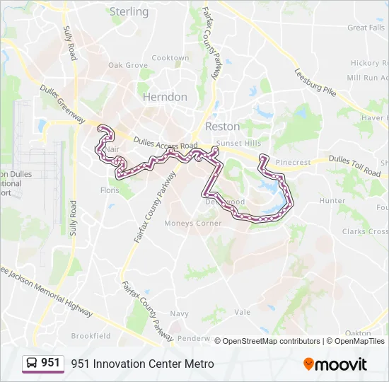 951 Bus Line Map