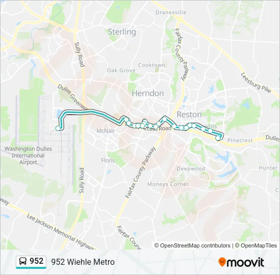 952 Bus Line Map