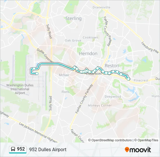 952 Bus Line Map