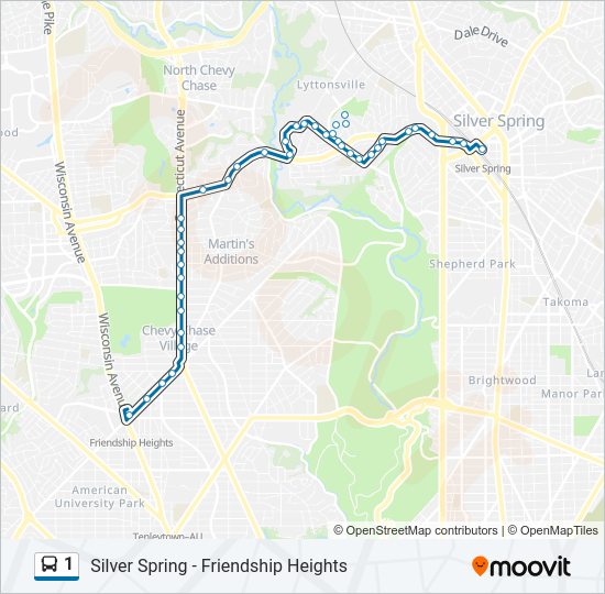 1 Bus Line Map