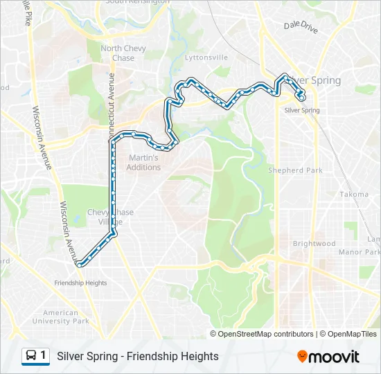 1 Bus Line Map