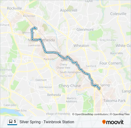 5 Bus Line Map