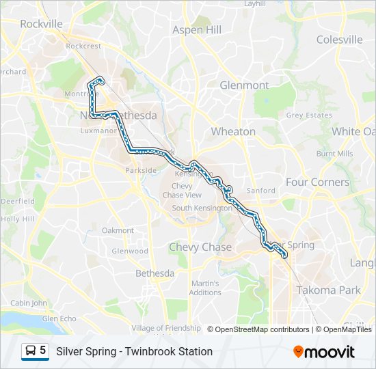 5 Bus Line Map