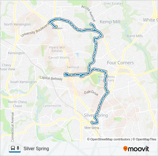 8 Bus Line Map