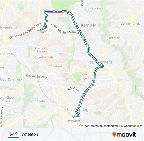 9 Bus Line Map