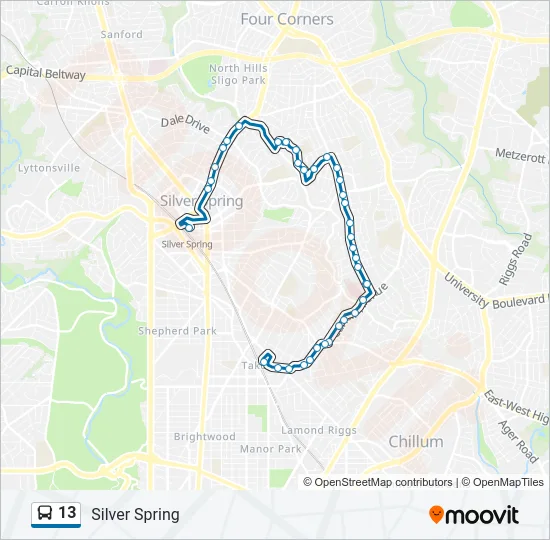 13 Bus Line Map