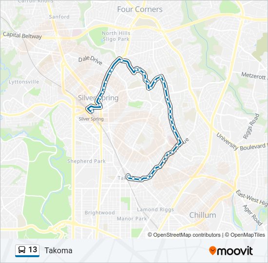 13 Bus Line Map