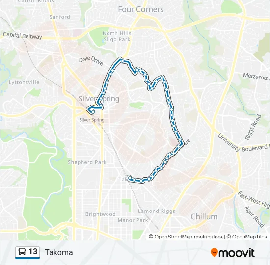 13 Bus Line Map