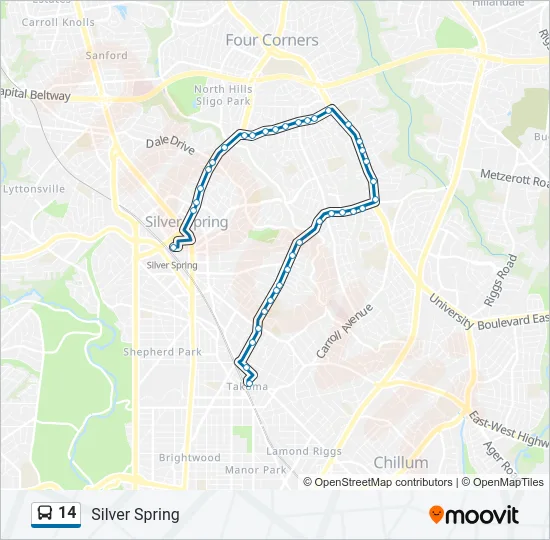 14 Bus Line Map