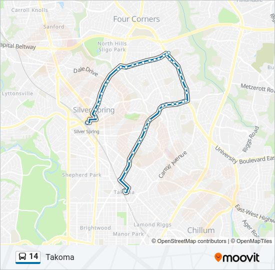 14 Bus Line Map