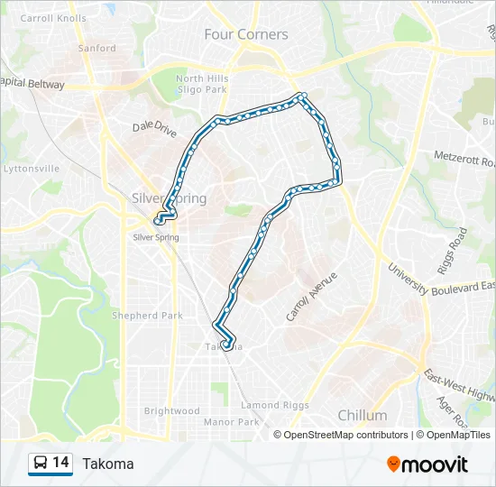 14 Bus Line Map