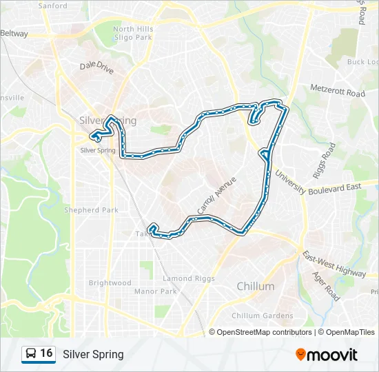 16 Bus Line Map