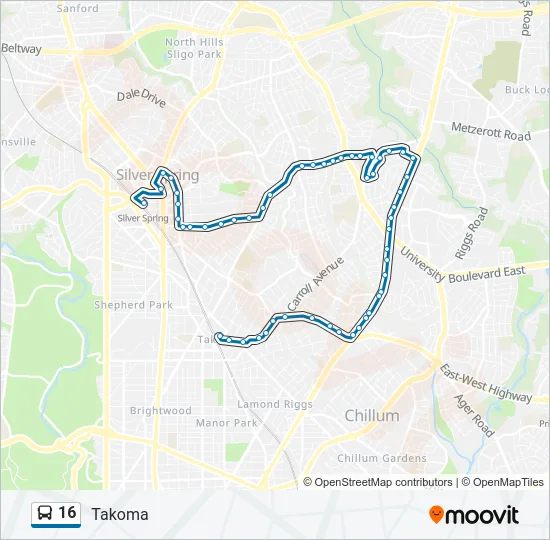 16 Bus Line Map