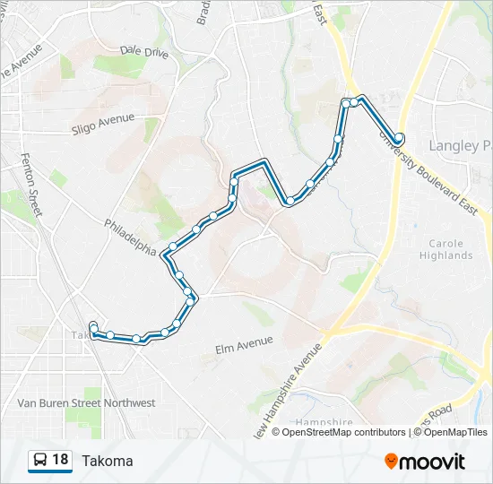 18 Bus Line Map