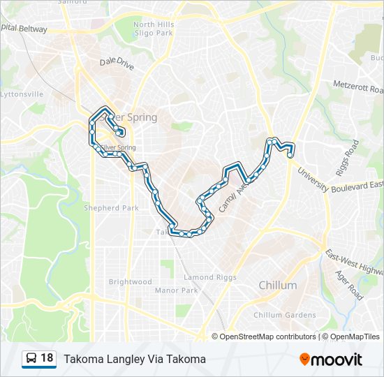 18 Bus Line Map