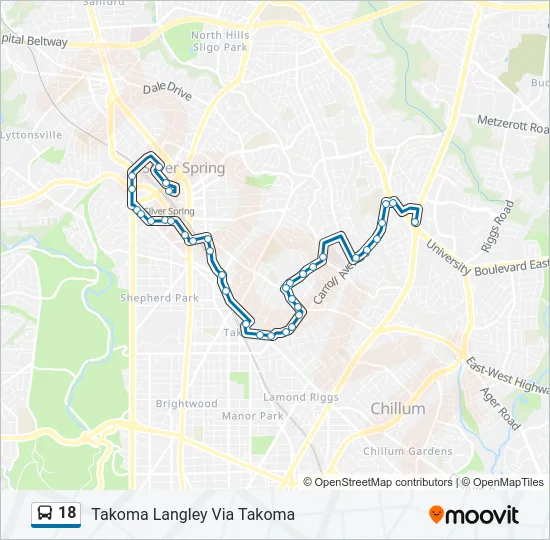 18 Bus Line Map