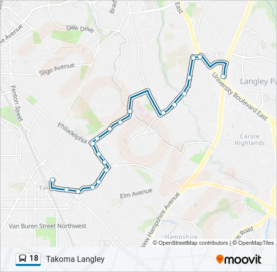 18 Bus Line Map