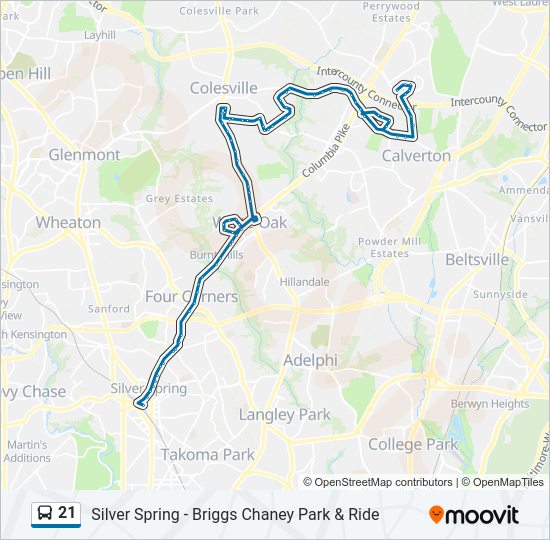 21 Bus Line Map