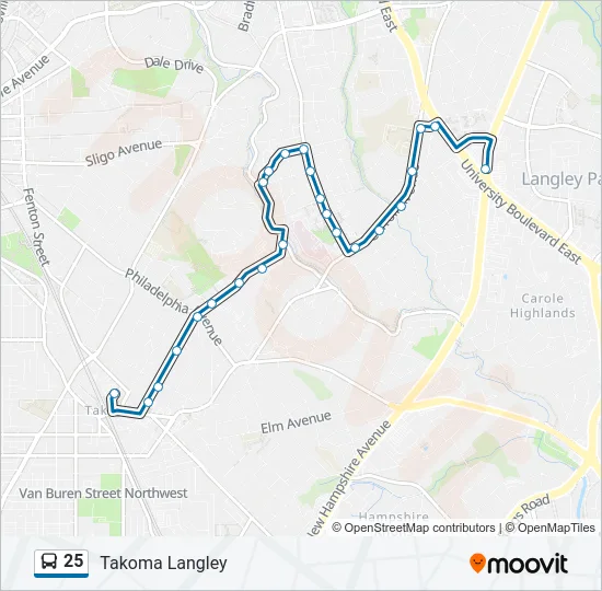 25 Bus Line Map