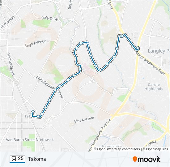 Mapa de 25 de autobús