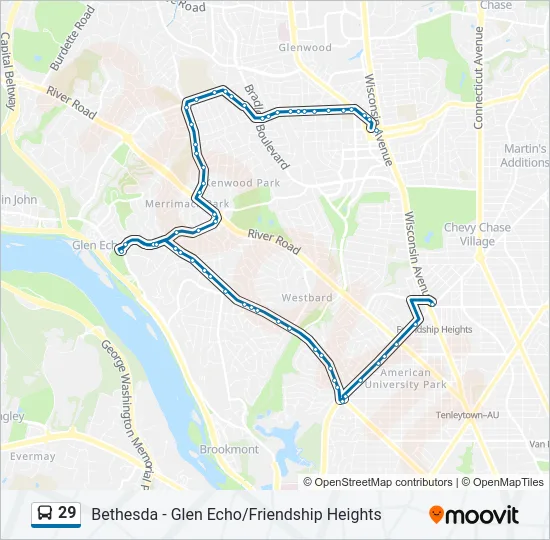 29 Bus Line Map