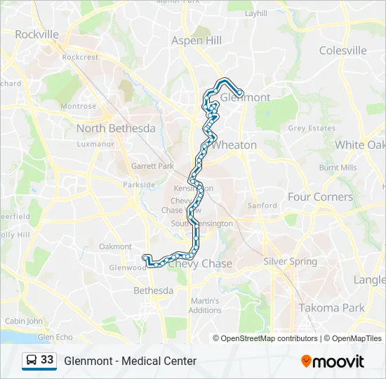 33 Bus Line Map