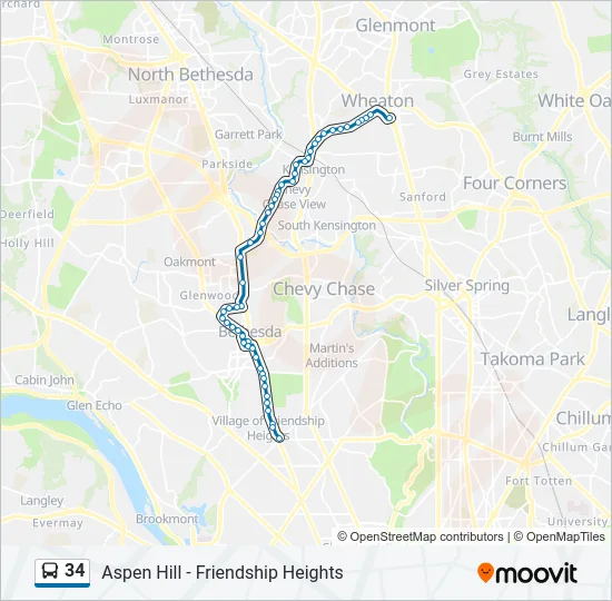 34 Bus Line Map