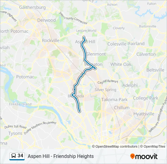 34 Bus Line Map