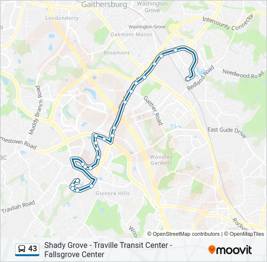 43 Bus Line Map