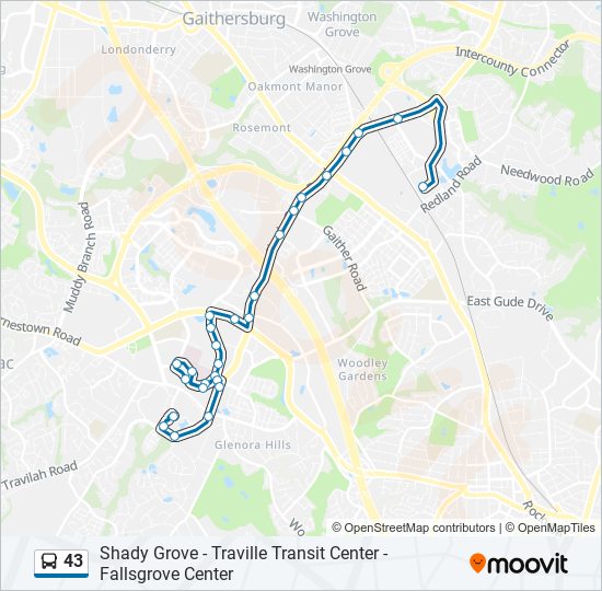 43 bus Line Map