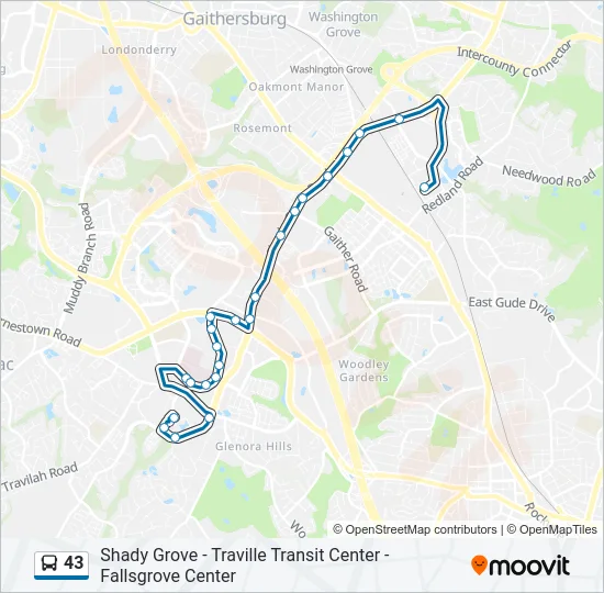 43 Bus Line Map