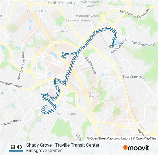 43 Bus Line Map