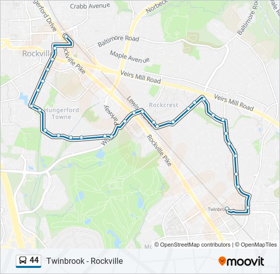 44 bus Line Map