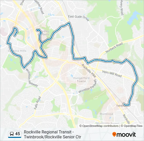 45 Bus Line Map