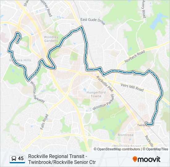 45 Bus Line Map