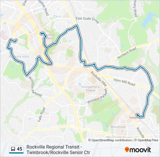 45 Bus Line Map