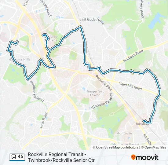 45 Bus Line Map