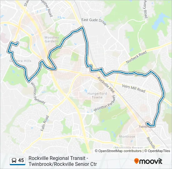 45 Bus Line Map