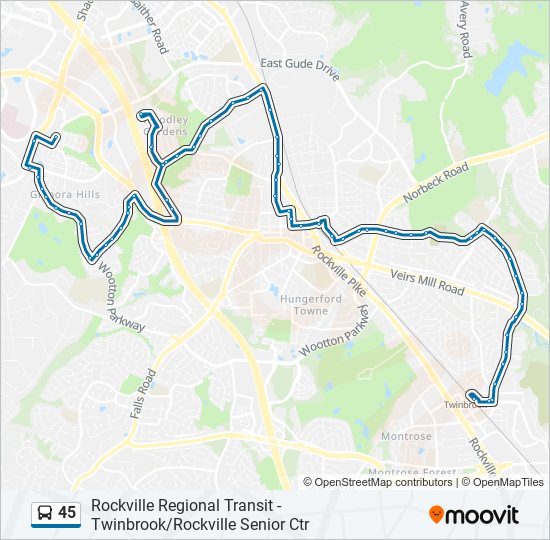 45 bus Line Map
