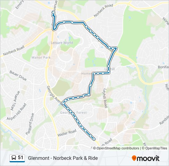 51 Bus Line Map