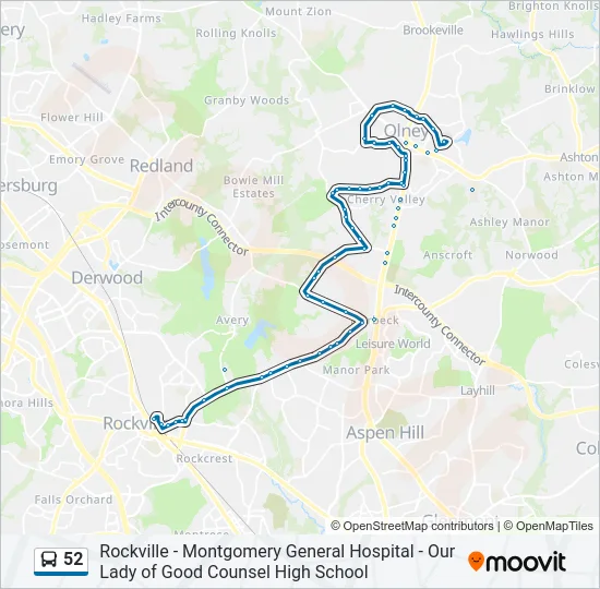 52 Bus Line Map