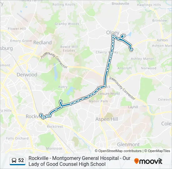 52 Bus Line Map